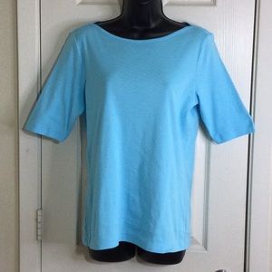 St. John's Bay Turquoise Short Sleeve Top